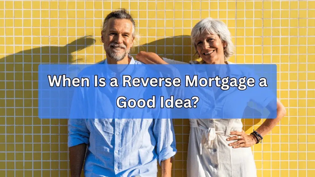 Senior couple leaning against a wall, relaxed and smiling after securing a reverse mortgage